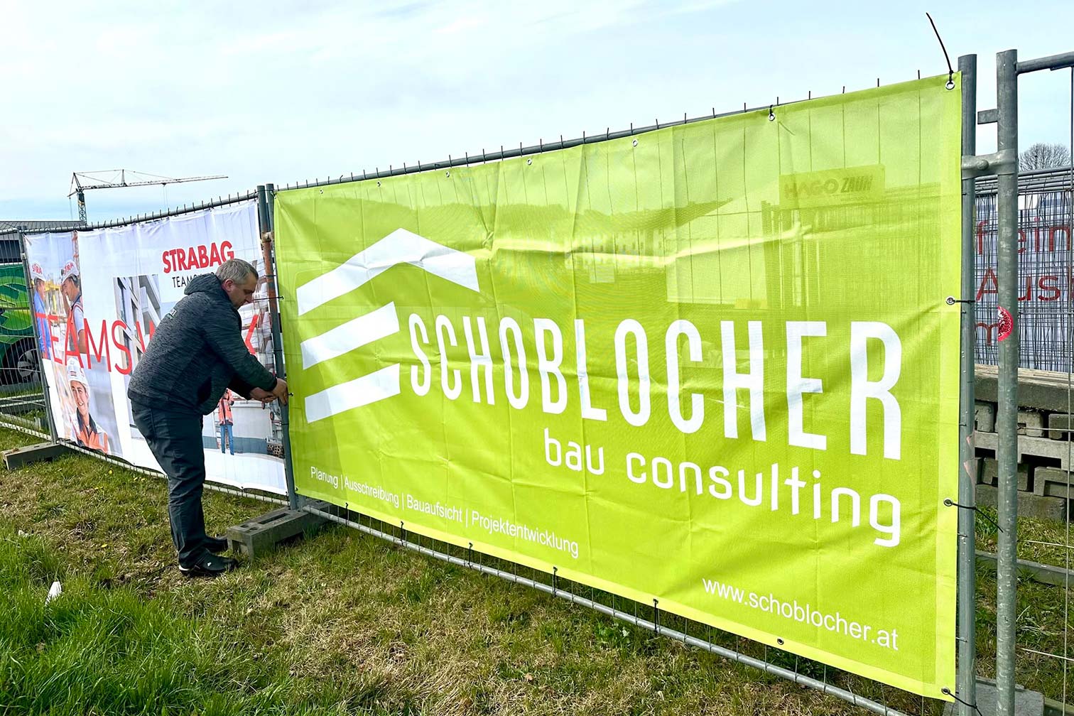 norbert-bauzaunwerbung-gallneukirchen-linz-ag Transparentwerbung Biomasseheizwerk Gallneukirchen